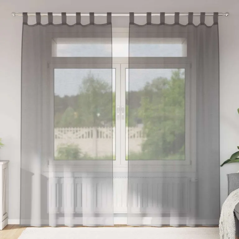 Aasadega Voile kardinad 2 tk Tumehall 140x245 cm - Image 1