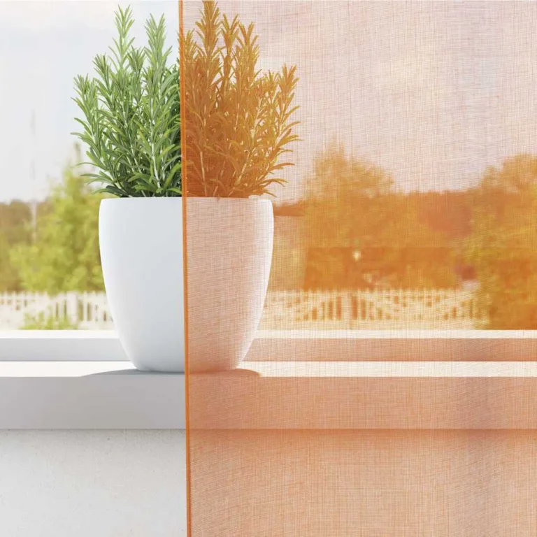 Aasadega Voile kardinad 2 tk Oranž 140x245 cm - Image 3