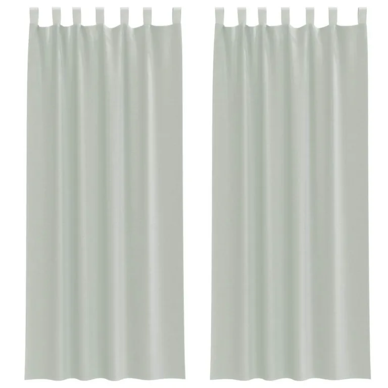 Aasadega Voile kardinad 2 tk Helehall 140x260 cm - Image 2