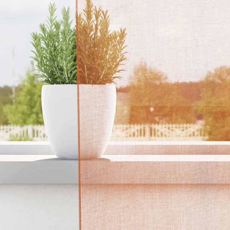 Aasadega Voile kardinad 2 tk terrakota 140x225 cm - Image 3