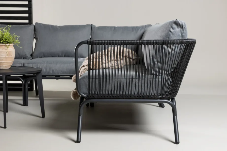 Roxo must aiamööbli nurgadiivani komplekt hallide patjade ja kahe lauaga, 9051-319 – 11