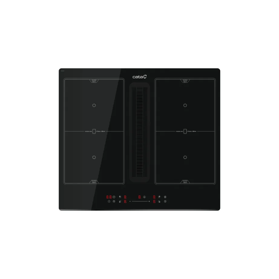 CATA IAS 6024 59 cm must induktsioonpliidiplaat integreeritud õhupuhastiga, 4 keedualaga