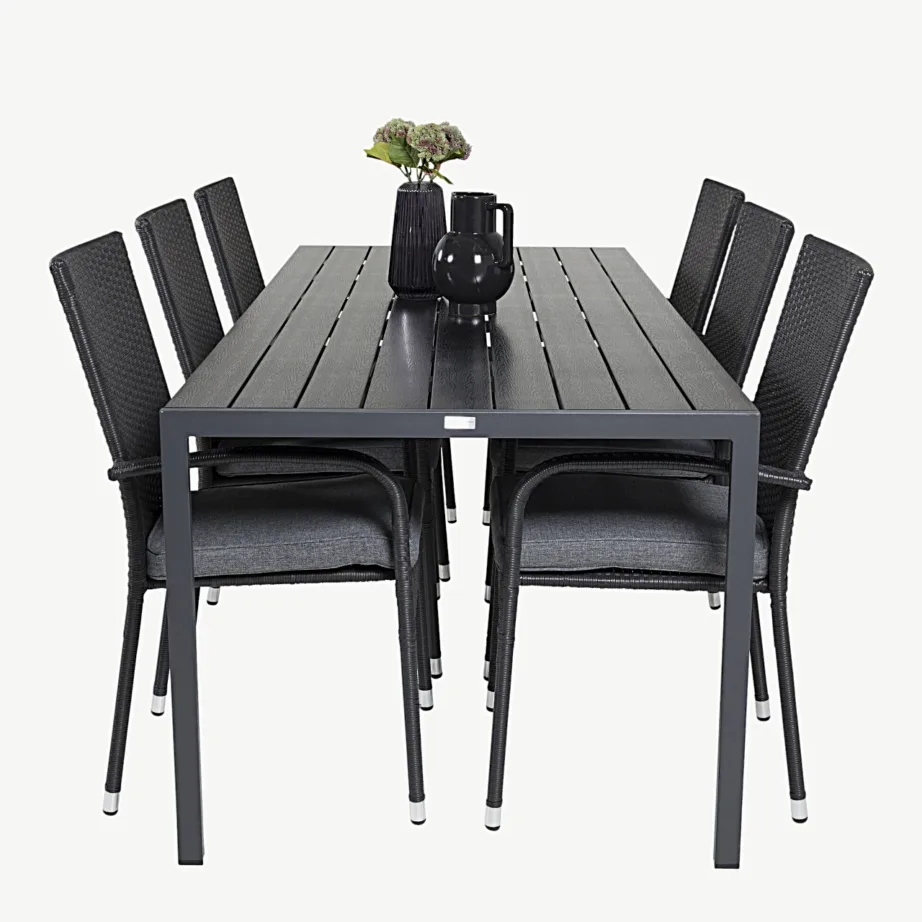 Must aiamööbli komplekt Break – alumiiniumist laud ja Anna kunstrotangist toolid, GR18258 – 3