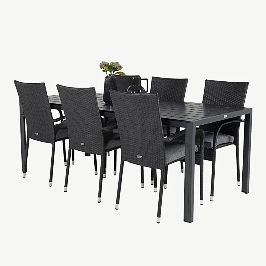 Must aiamööbli komplekt Break – alumiiniumist laud ja Anna kunstrotangist toolid, GR18258 – 4