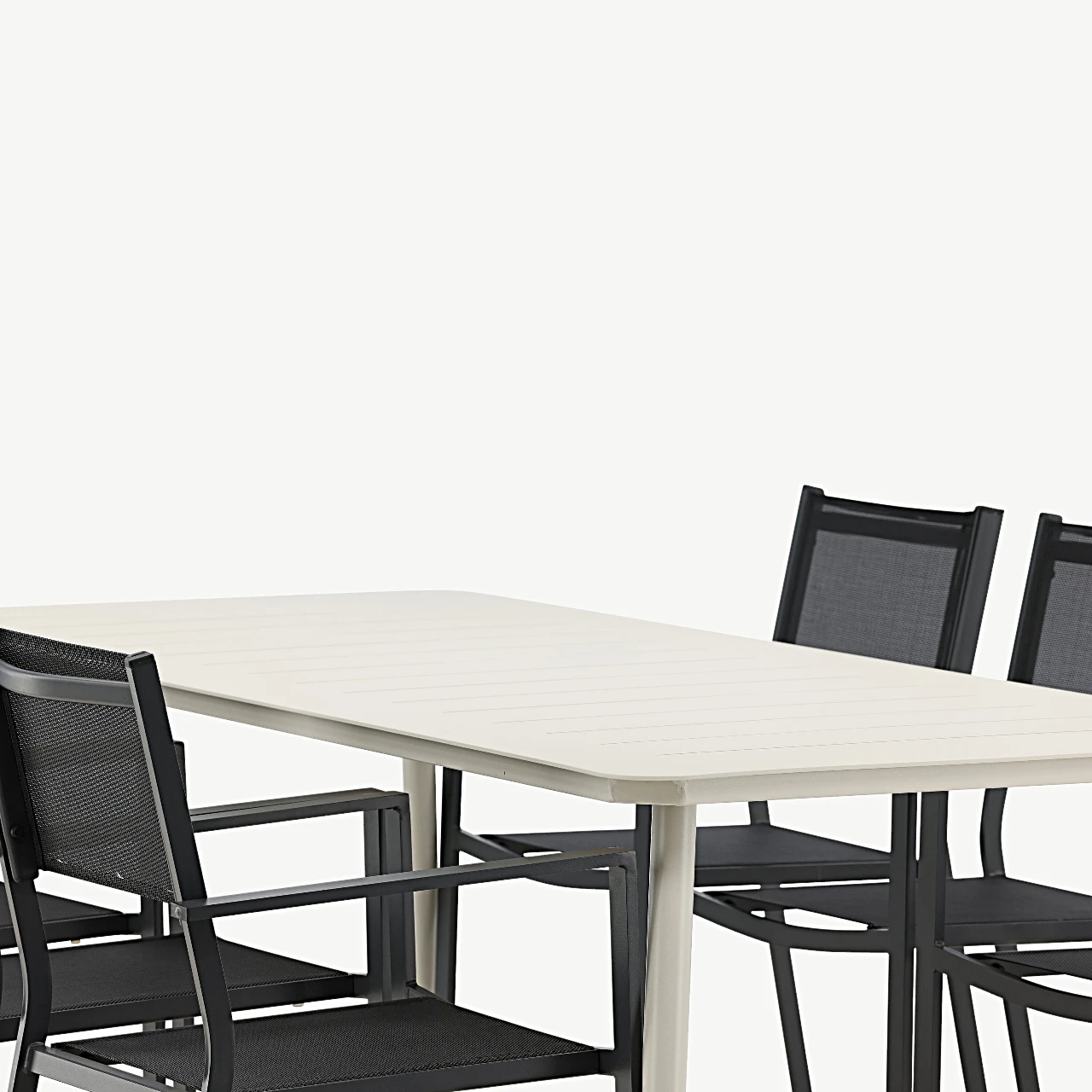 Beežist alumiiniumist aiamööbli komplekt: Lina söögilaud ja Copacabana toolid (6 tk), 200 x 90 cm - GR22734