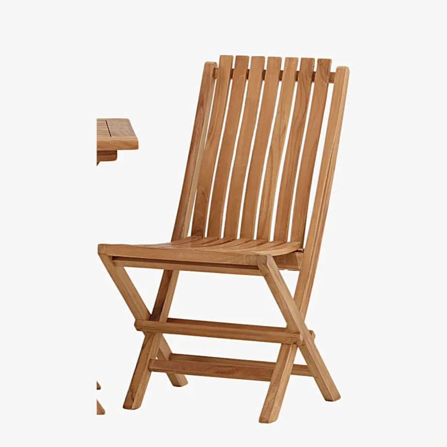 Kenya ristkülikukujuline kokkupandav tiigipuust aiamööbli komplekt – laud 70×70 cm ja kaks tooli, GR22794 – 5