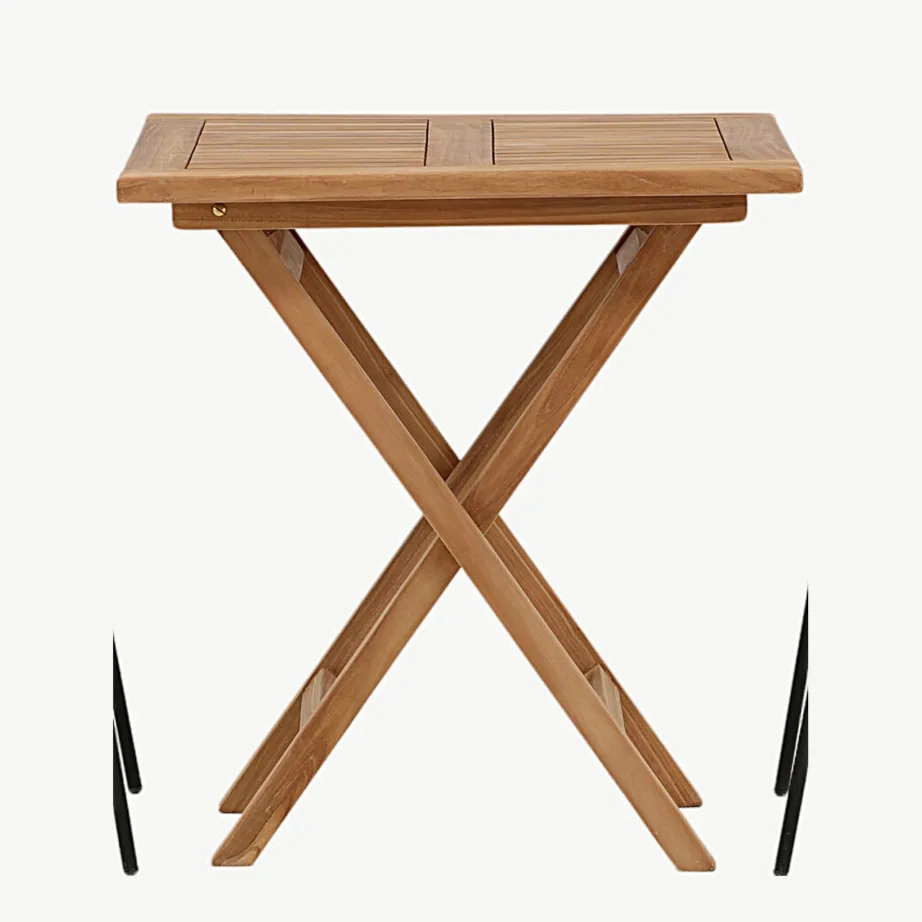 Tiigipuust rõdukomplekt Kenya laud ja mustad Lindos toolid, GR22795 – 4