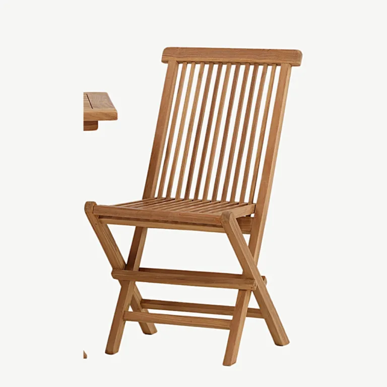 Kokkupandav tiigipuust aiakomplekt Kenya – laud 70 × 70 cm, 2 tooli - GR22798