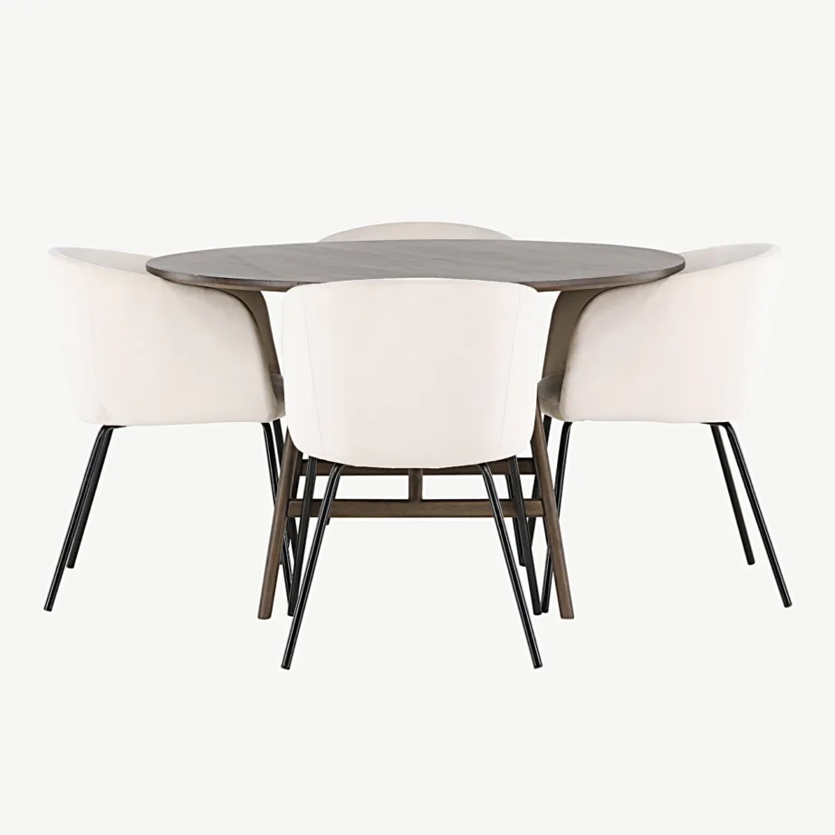 Ümmargune söögilauakomplekt Kaseidon ja velvetkattega Berit toolid, GR23857 – 2