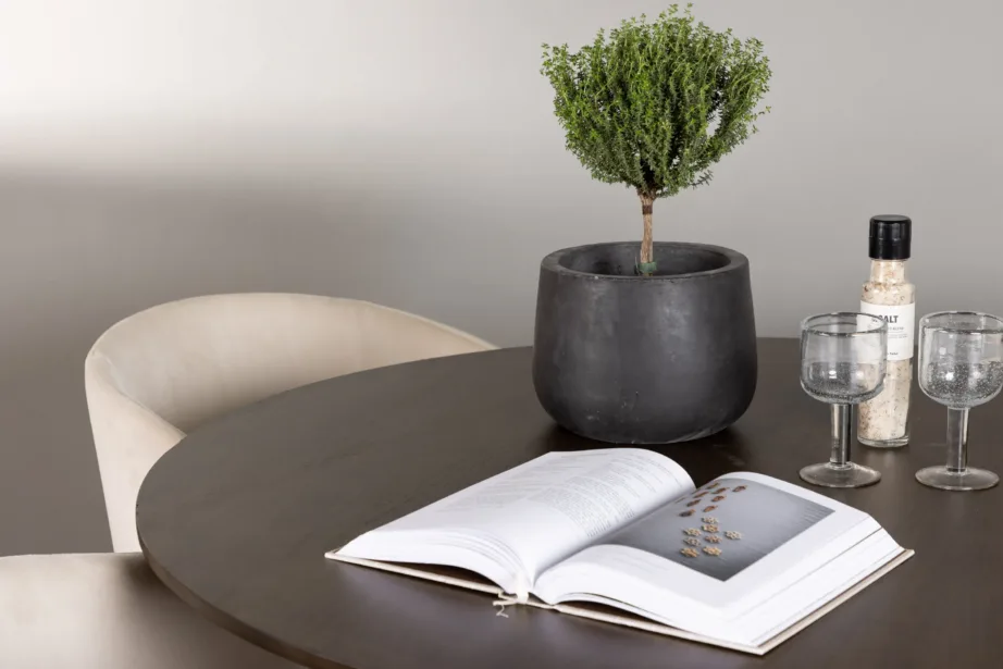 Ümmargune söögilauakomplekt Kaseidon ja velvetkattega Berit toolid, GR23857 – 6