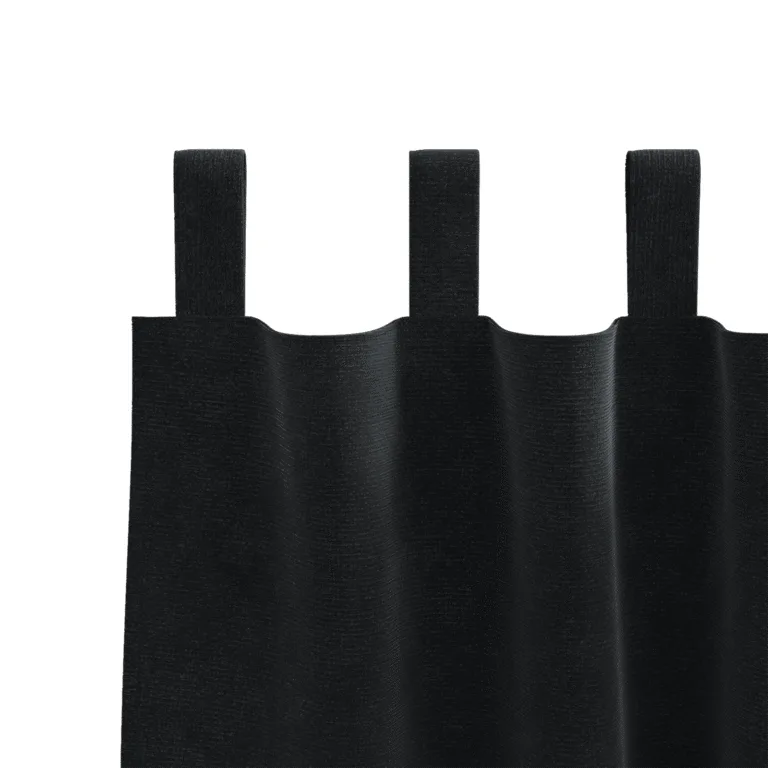 Mustad pimenduskardinad riputusloopsidega 2 tk Must samet