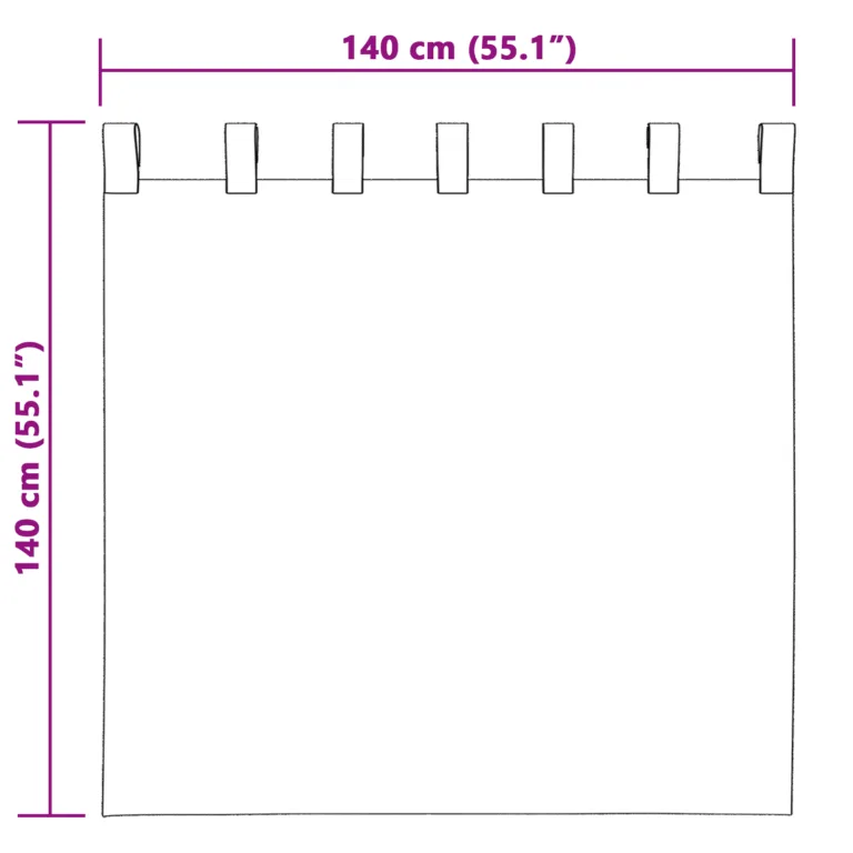 Mustad pimenduskardinad riputusloopsidega 2 tk Must samet