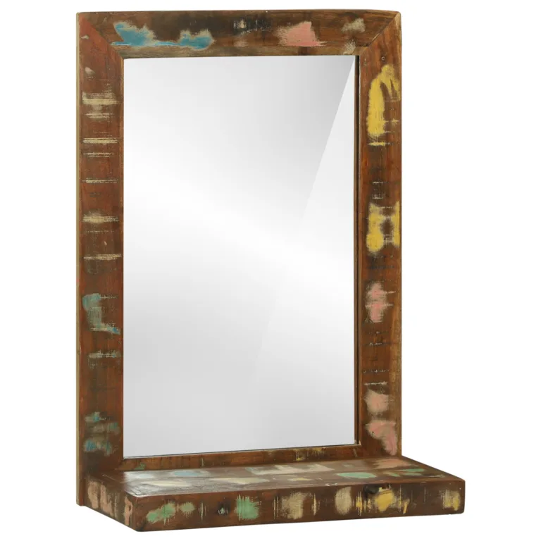 Vannitoa peegel 50x22x70 cm Tugev puidust taastatud