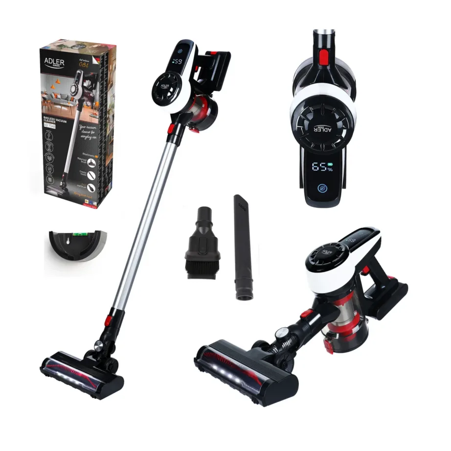 Adler AD 7048 juhtmevaba käsitolmuimeja 230 W 0,8 l valge/must/punane – 13