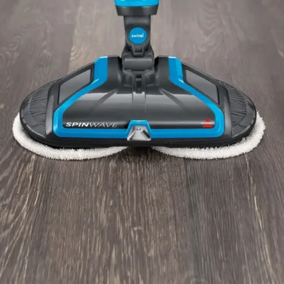 valged pehmed põrandapesupadjad Bissell SpinWave mopil