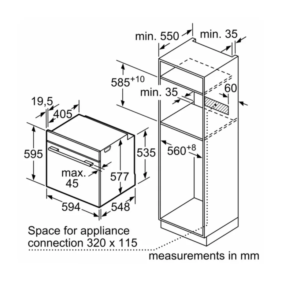 Bosch HBG7221B1 71 L must integreeritav elektriahi hüdrolüütilise puhastusega – 7