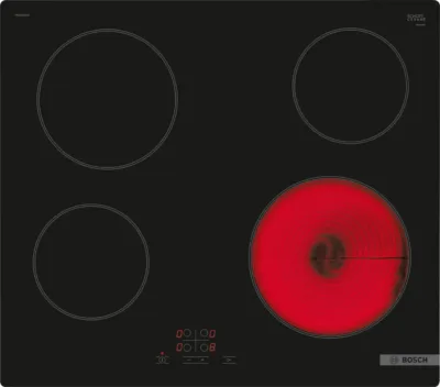 Bosch must keraamiline pliidiplaat 60 cm, töötab elektriga
