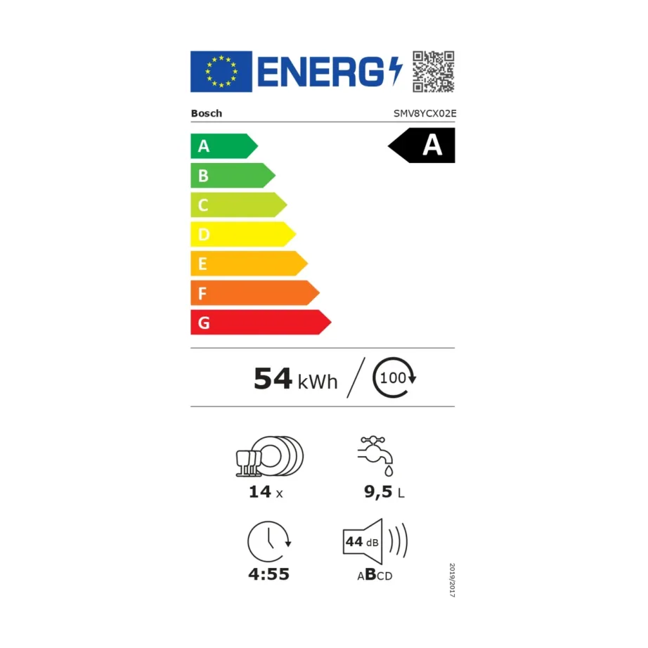 Bosch SMV8YCX02E valge integreeritav nõudepesumasin 60 cm 14 komplektile 8 programmiga – 10