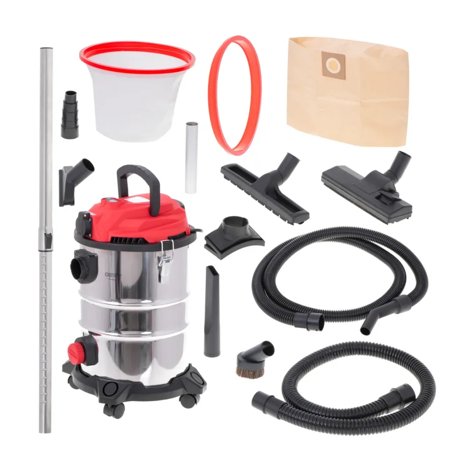 Camry CR 7045 punane/hõbedane professionaalne tööstuslik tolmuimeja 25 L HEPA filter 3400 W märg- ja kuivpuhastus – 3