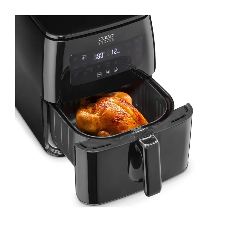 Avatud airfryer, nähtav tühja korviga sisemine osa