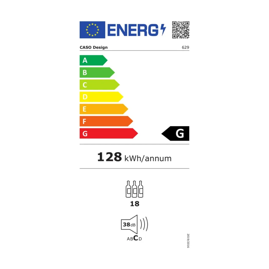 Caso WineSafe 18 EB 60 cm roostevabast terasest sisseehitatav veinijahuti, 1 tsoon, kuni 18 pudelile – 5