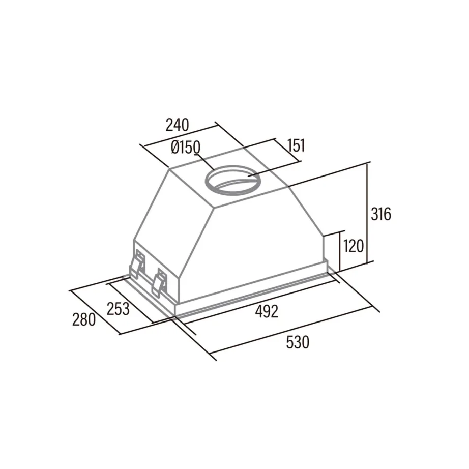 CATA GCX 53 SD 53 cm roostevabast terasest/helehallist klaasist integreeritav õhupuhasti puutejuhtimisega – 2