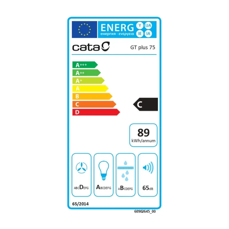CATA energiamärgis roostevaba canopy õhupuhastile 79 cm