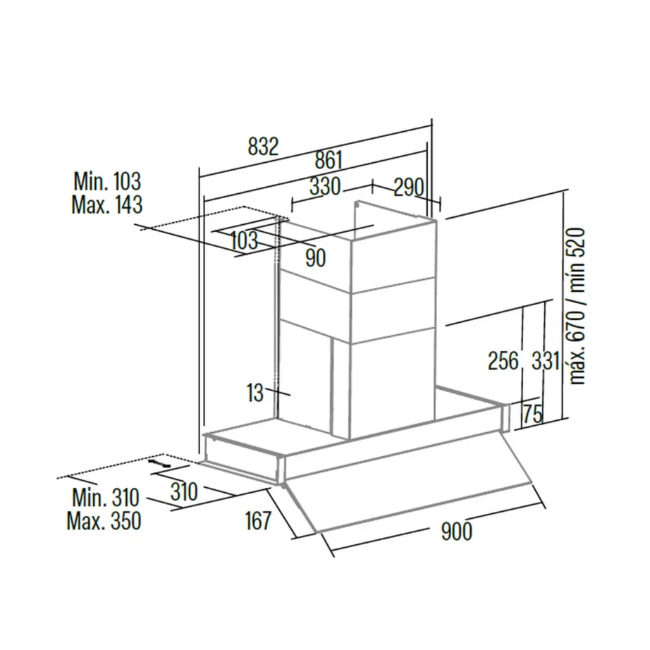 CATA RENOVA PURE AIR MNV90 GWH 90 cm roostevabast terasest õhupuhastiga kubu LED-valgustusega – 6