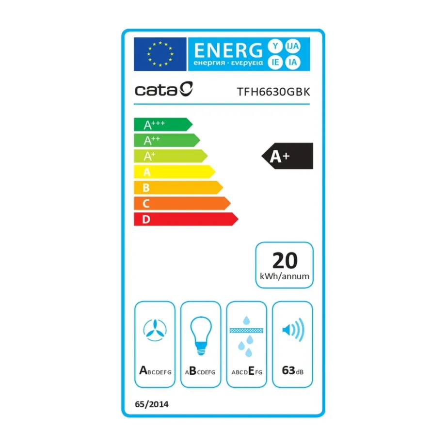 CATA TFH 6630 BK /A 60 cm must teleskoopiline õhupuhasti puutejuhtimise ja LED-valgustusega – 6