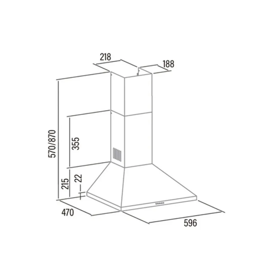 CATA V-6000 X 60 cm hall seinapealne köögikubu mehaanilise juhtimise ja LED-valgustusega - 2