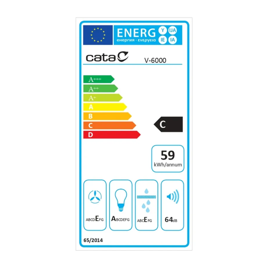 CATA V-6000 X 60 cm hall seinapealne köögikubu mehaanilise juhtimise ja LED-valgustusega - 3