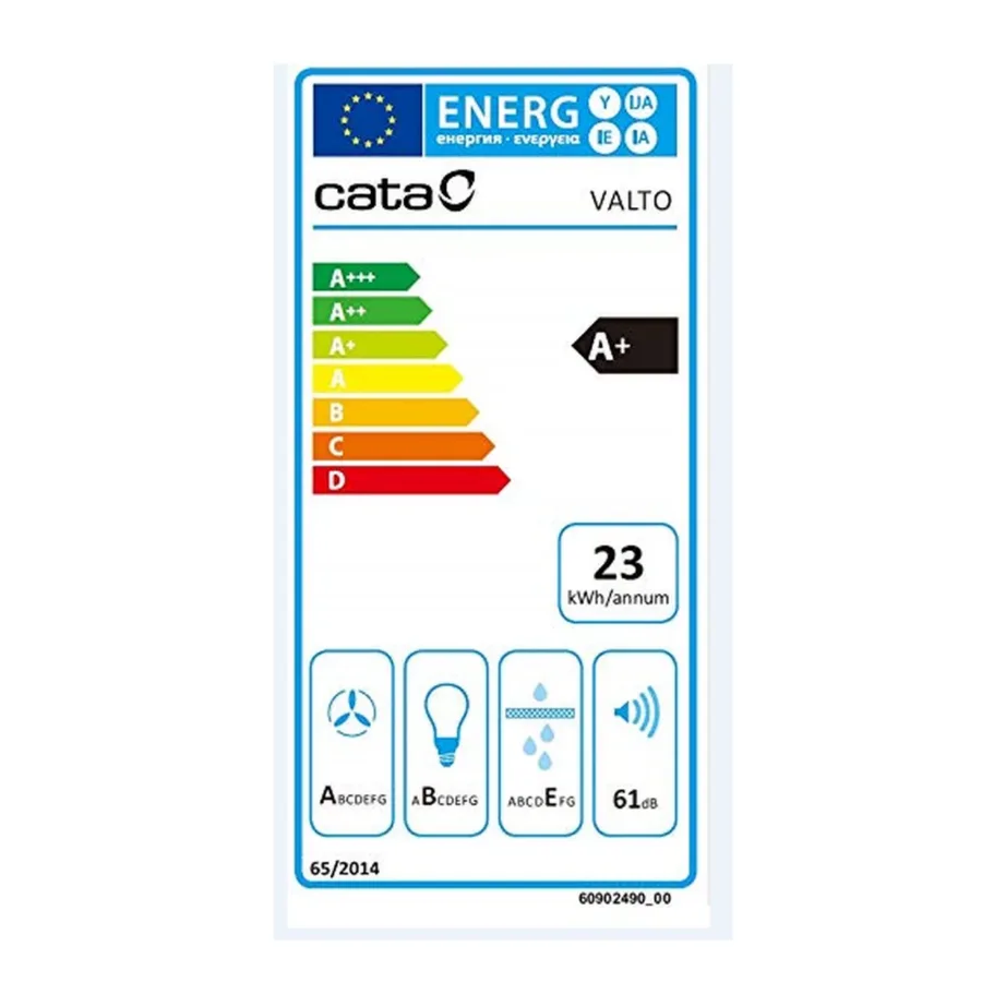 CATA VALTO 600 XGBK 60 cm must seinale paigaldatav õhupuhasti LED-valgusti ja puutejuhtimisega - 3