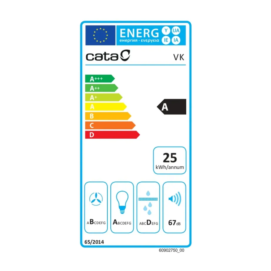 CATA VK 6000 X 60 cm valge seinale paigaldatav õhupuhasti LED-valgustiga – 4