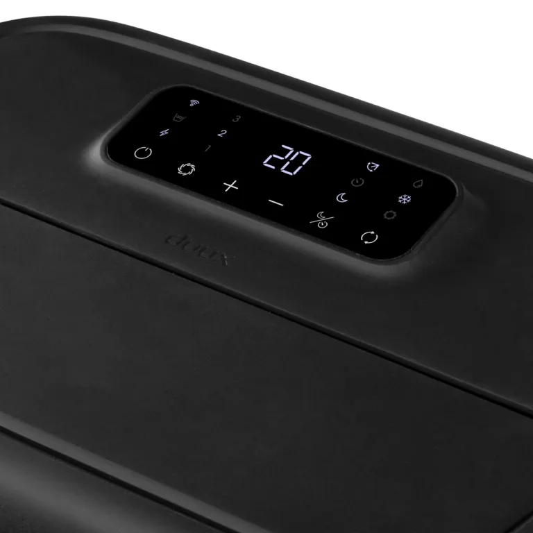 Duux North mobiilse õhukonditsioneeri LED-ekraani lähivaade