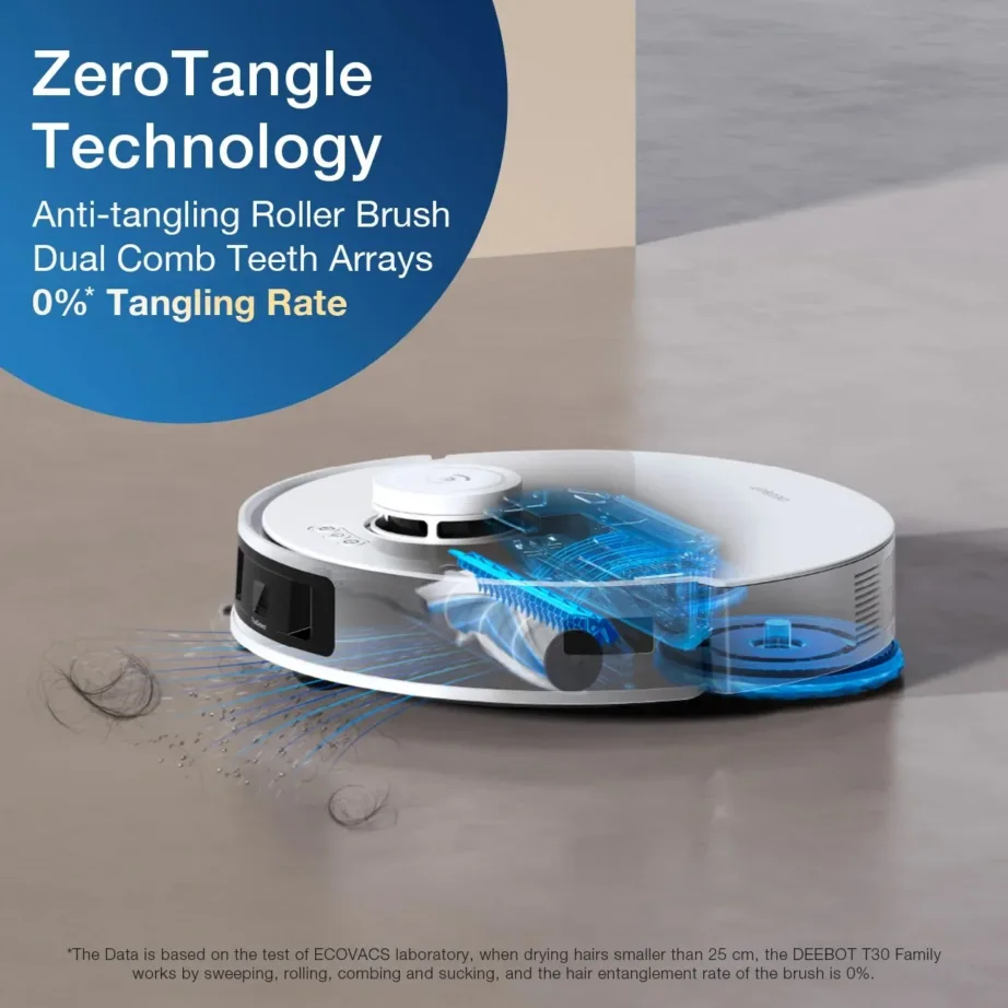 Ecovacs DEEBOT T30S COMBO valge nutikas märg- ja kuivtolmuimeja dokiga, 3 L tolmupaak, 4 L veepaak, 11000 Pa, Li-ion 5200 mAh – 2