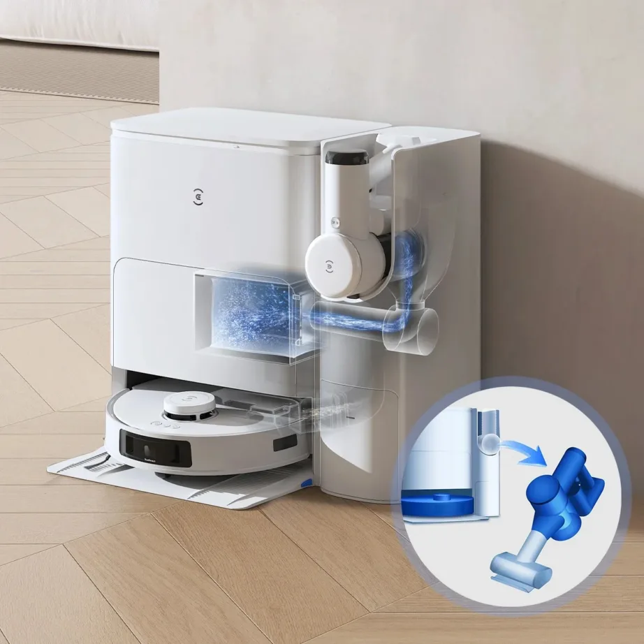 Ecovacs DEEBOT T30S COMBO valge nutikas märg- ja kuivtolmuimeja dokiga, 3 L tolmupaak, 4 L veepaak, 11000 Pa, Li-ion 5200 mAh – 7