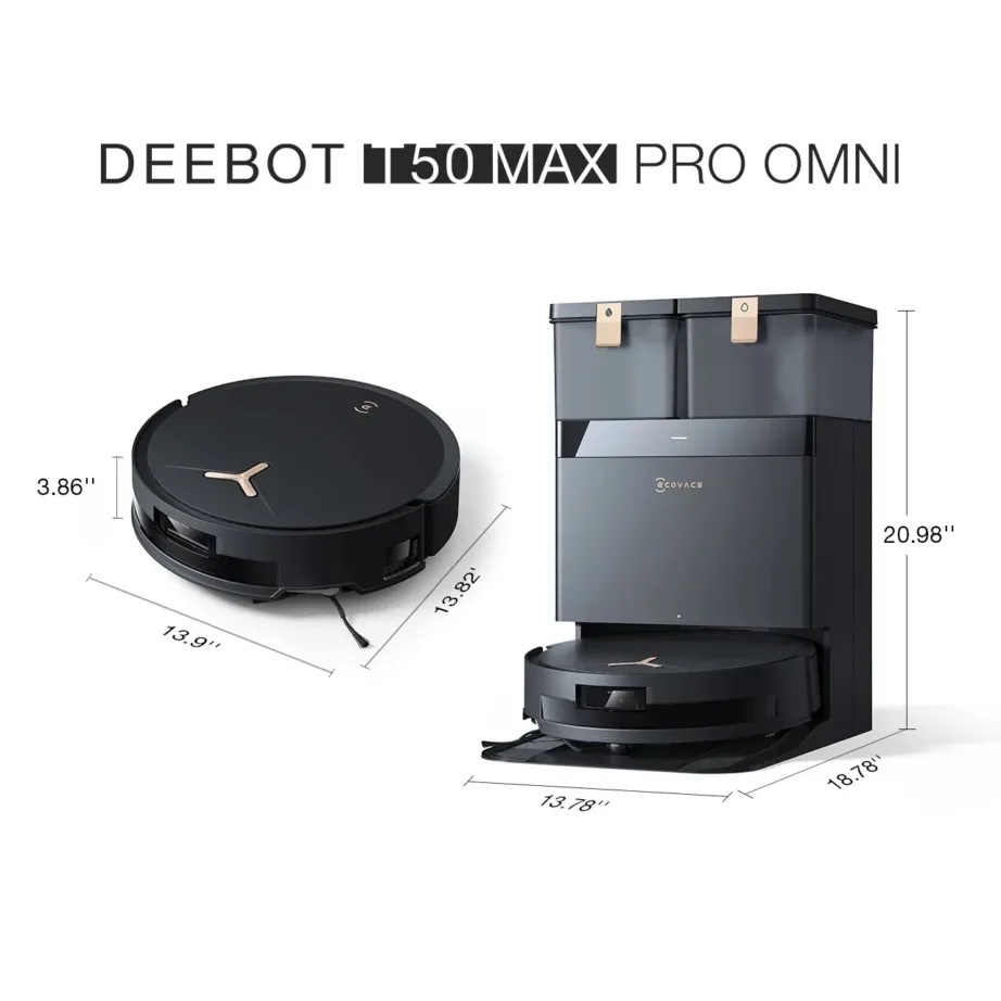 Ecovacs DEEBOT T50 MAX PRO OMNI must märg- ja kuivpuhastusega robottolmuimeja 0,35 L – 7