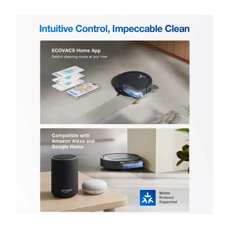 must Ecovacs robottolmuimeja laadimisjaamaga