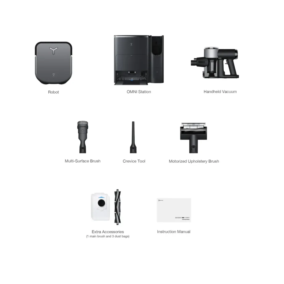 Ecovacs DEEBOT X2 COMBO must robottolmuimeja ja käsitolmuimeja 8700 Pa, 210 min tööaega – 8