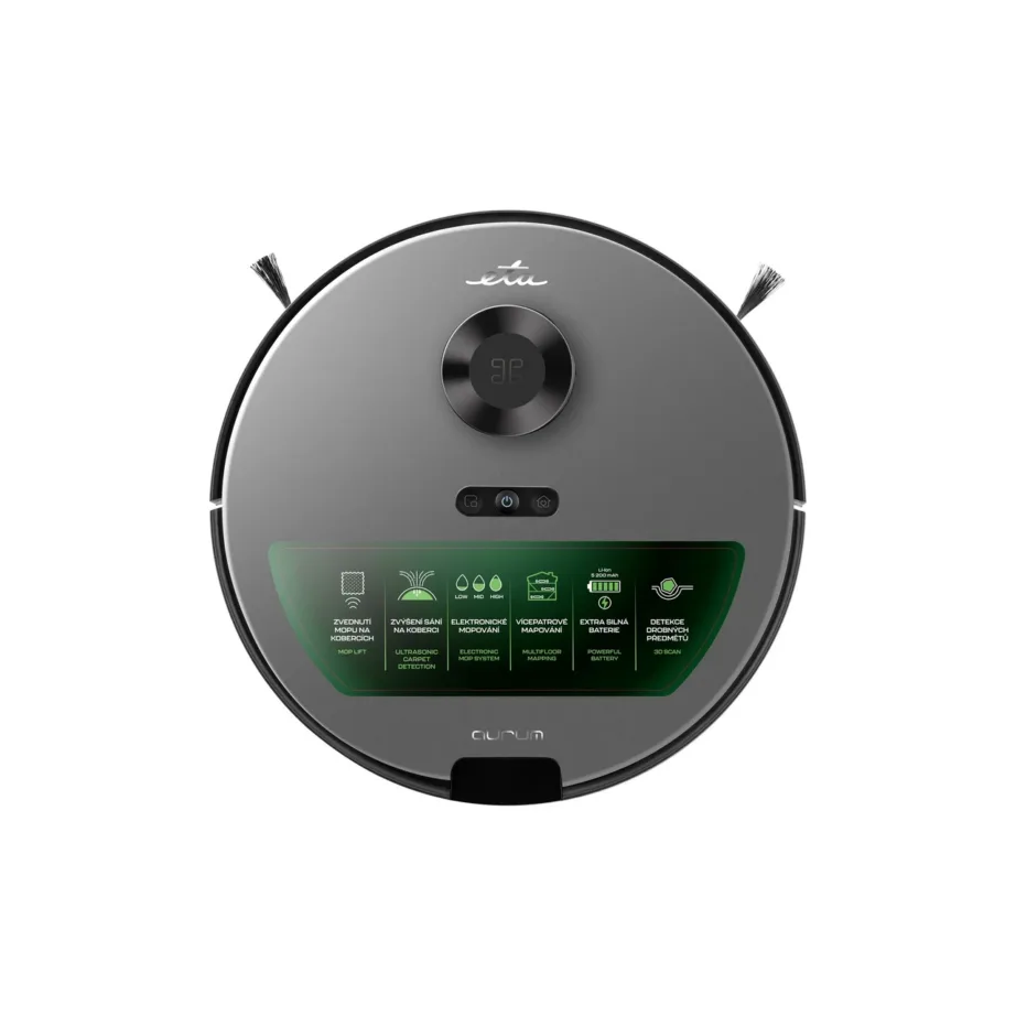 ETA Aurum ETA524190000 hall robottolmuimeja märg- ja kuivpuhastusega, HEPA-filter, laserid, 240 min tööaega – 2