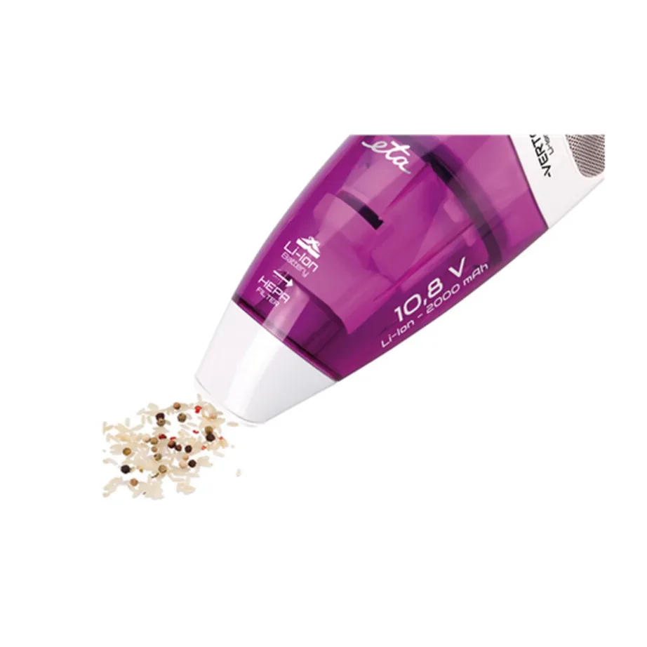 ETA Verto ETA344290000 juhtmevaba käsitolmuimeja 10,8 V valge/lilla märg- ja kuivpuhastusfunktsiooniga – 4