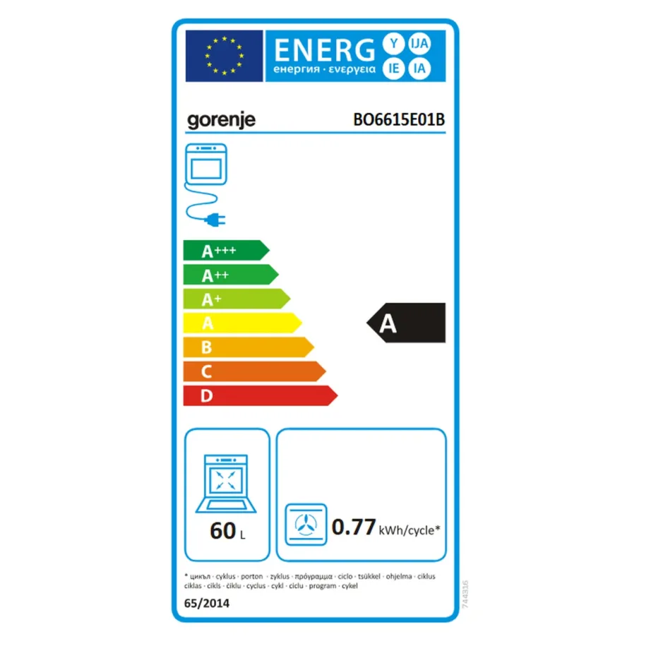 Gorenje BO6615E01B 60 L must elektriline integreeritav ahi EnamelClean – 9