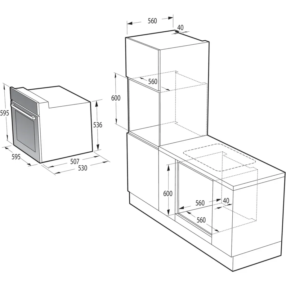 Gorenje BO6615E01X 60 L roostevaba elektriline sisseehitatav ahi EnamelClean - 11