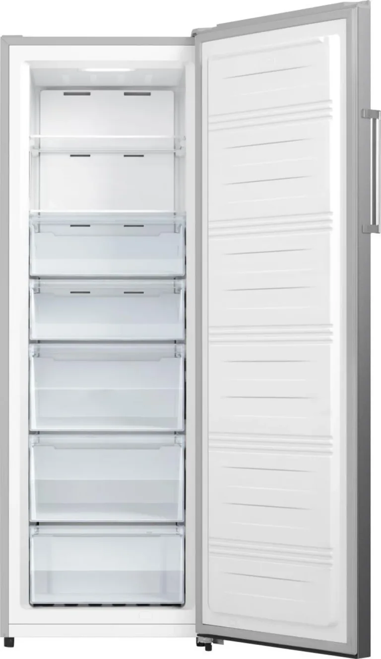 avatud roostevaba vertikaalne sügavkülmik Gorenje LED-ekraaniga