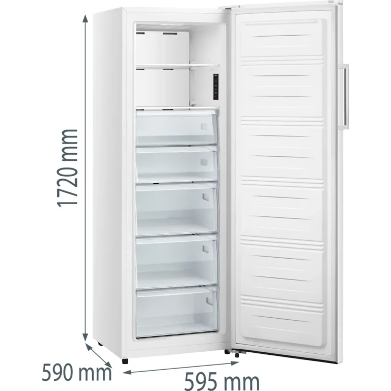 valge NoFrost sügavkülmik 240l Gorenje FN617EEW5 sisemuse detailid