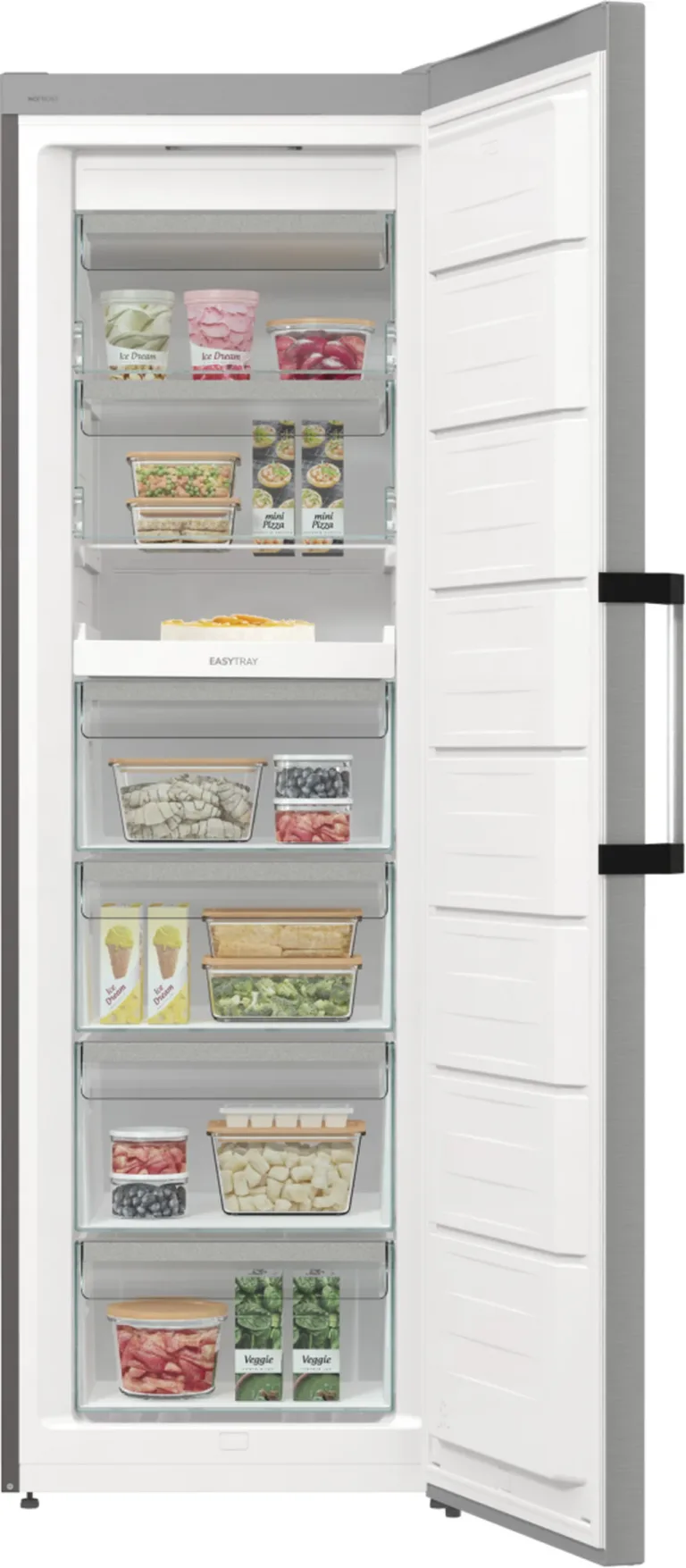 Gorenje FN619EAXL6 külgvaates, LED-ekraan ja käepide
