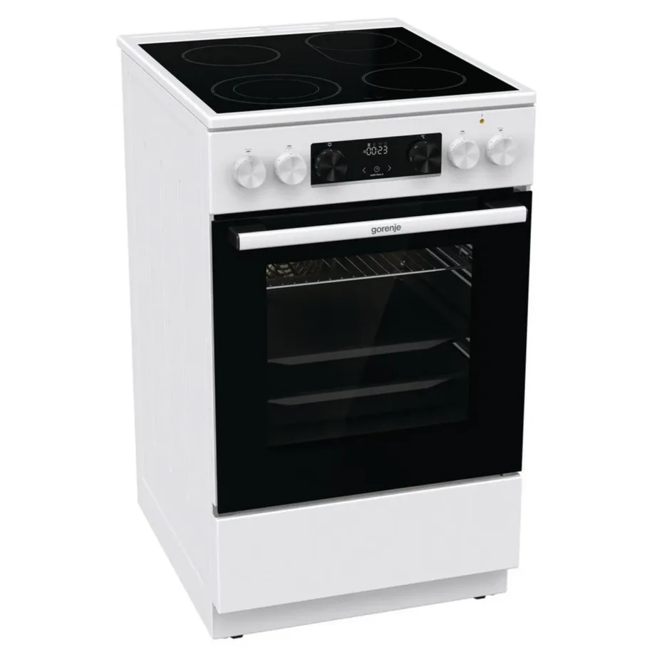 Gorenje GECS5C70WA 50 cm valge klaaskeraamiline elektripliit LED-ekraaniga, 70 l ahi