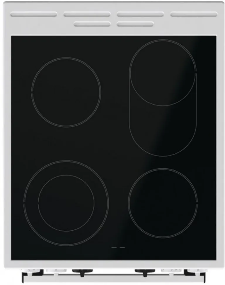 Gorenje GECS5C70WA juhtpaneel ja pliidiplaat lähedalt
