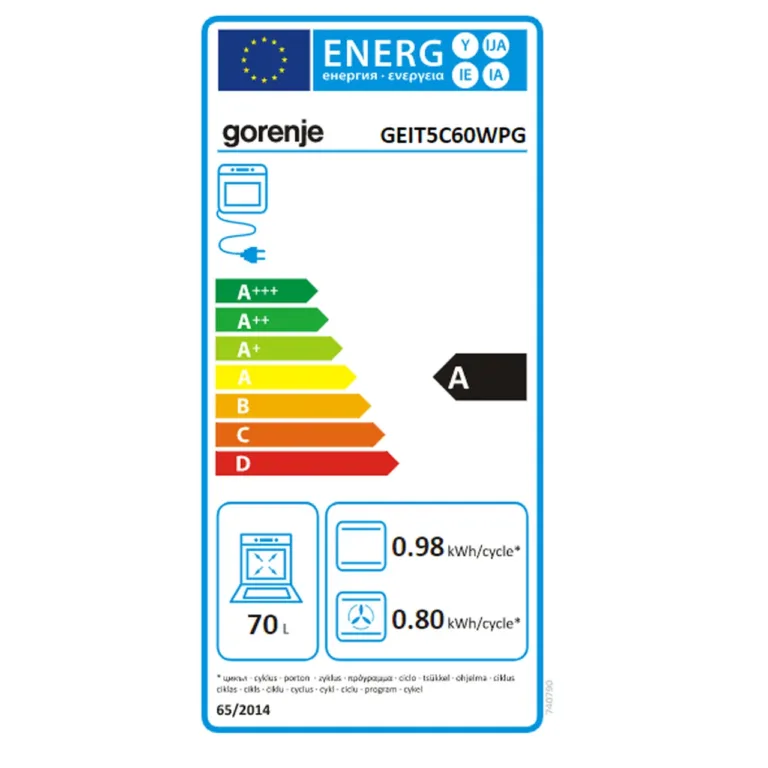 valge induktsioonpliit elektriahjuga Gorenje GEIT5C60WPG