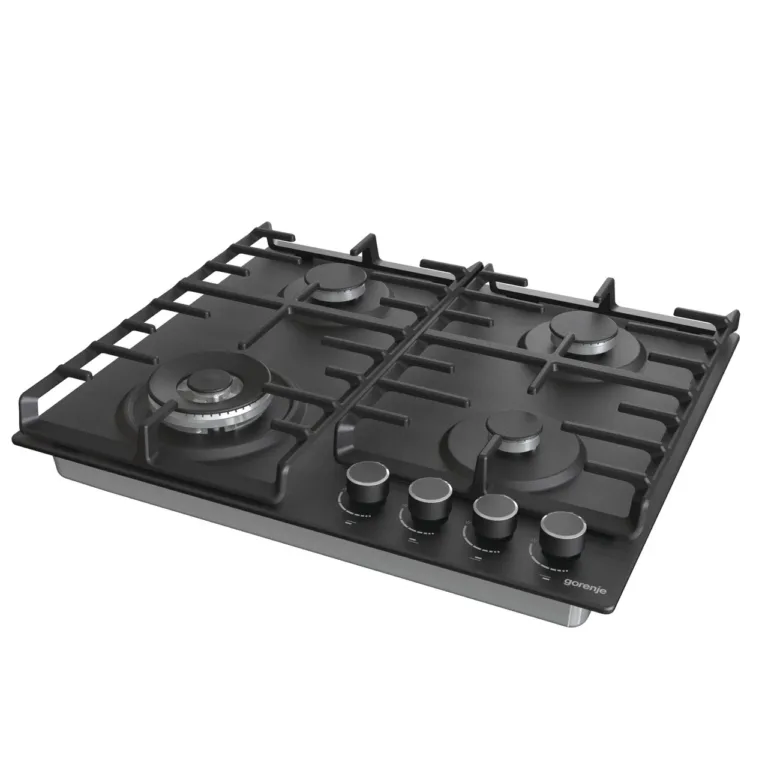 must Gorenje gaasipliidiplaat 4 põletiga kaldvaates